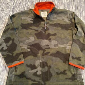 Boys Old Navy Medium Fuzzy Camouflage Collared Zip Up Pullover Pocket Jacket